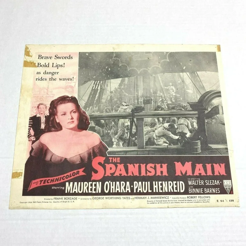 Set‎ 5 The Spanish Main 1953 Lobby Card Movie Poster Maureen Ohara Paul Henreid